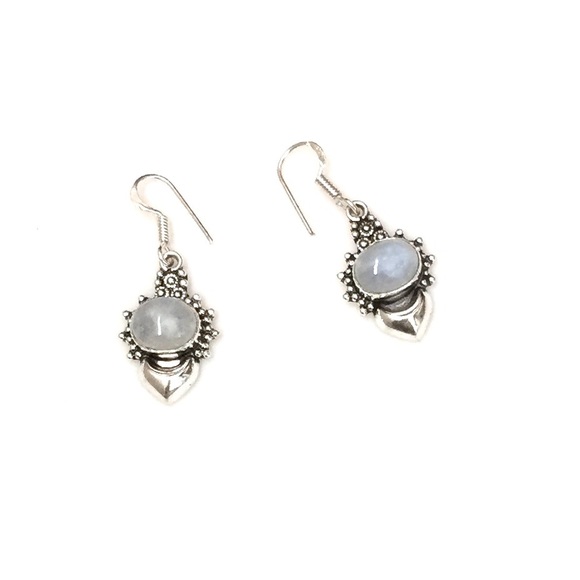 Jewelry - Bohemian Gypsy Moonstone Earrings 925